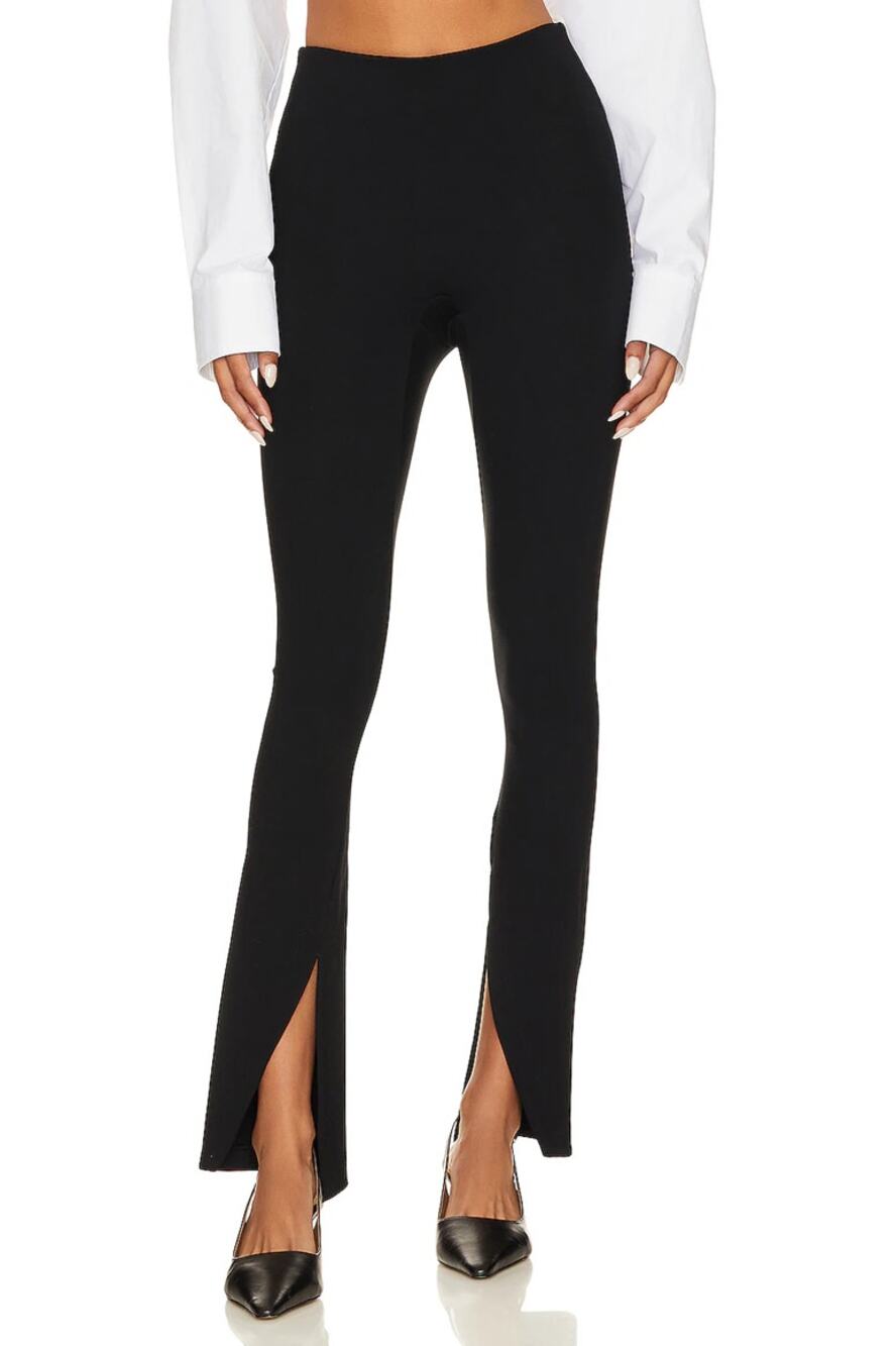 Spanx Perfect Front Slit Pull On High Rise Leggings Classic Black XL